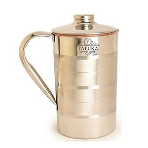 taluka handmade copper silver touch stainless steel jug 2000 ml water jug silver pack of 1 2000 ml