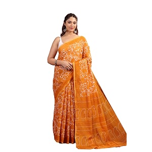 TAMAIRA FASHION White Mulmul Pure Cotton Saree