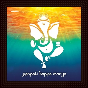 tamatina 39ganesh religious39 wooden texture framed painting - size 12 inch x 12 inch 30x30 cms