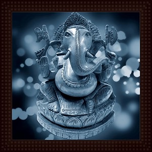 tamatina 39ganesh religious39 wooden texture framed painting - size 12 inch x 12 inch 30x30 cms
