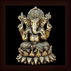 tamatina 39ganesh religious39 wooden texture framed painting - size 12 inch x 12 inch 30x30 cms