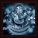 Tamatina 'Ganesh Religious' Wooden Texture Framed Painting - Size 12 inch x 12 inch (30x30 Cms)
