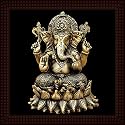 Tamatina 'Ganesh Religious' Wooden Texture Framed Painting - Size 12 inch x 12 inch (30x30 Cms)