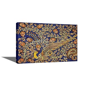 tamatina framed canvas gallery wrap framed painting  the golden peacock  home decorative gift item frame size - 36x24 inchesj129
