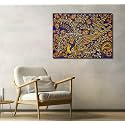 Tamatina Framed Canvas Gallery Wrap Framed Painting | The Golden Peacock | Home Decorative Gift Item |Frame Size - 24x18 Inches.j130