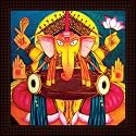 Tamatina HD Quality Ganesha Framed Painting | Wooden Texture Frame - Import Quality UV Paper Paintings for Living Room, Diwali,Gifts - Size 12 inch x 12 inch (30x30 Cms)