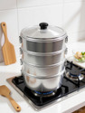 TambaVeda Aluminium Momo Steamer for Idli, Dhokla & Vegetables | 4 Tier Steaming Pot Aluminium Steamer (5 L)