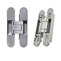 TamBee 7 Inch Hidden Door Hinges Secret Door Hinges, 180 Degree, Outswing Concealed Hinge 3-Way Adjustable, for Secret Room &amp; Hidden Bookcase Bookshelf - 2 Pack