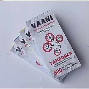 vaani tambola tickets book yellow - luxury quality book 600 unique tickets each 2 books age 60