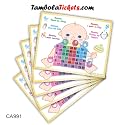 White Background Baby Shower Theme Bingo Housie tambola Tickets (Printed on Hard Sheet, Big Size Tickets, 96 Cards)