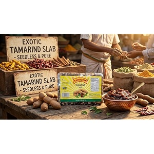 tamicon tamarind slab 500g  seedless imli block lt2 seeds  natural cooking tamarind  tangy ingredient for sambar rasam chutneys amp curries
