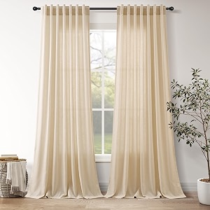 Tan Linen Curtains 96 Inches Long for