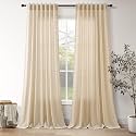 Tan Linen Curtains 96 Inches Long for