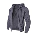 TanBridge Sherpa Fleece Lined Hoodie Big and Tall Plaid Flannel Jacket Winter Coats for Men Zip Up Winter Warm Sweatshirts