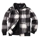 TanBridge Sherpa Fleece Lined Hoodie Big and Tall Plaid Flannel Jacket Winter Coats for Men Zip Up Winter Warm Sweatshirts
