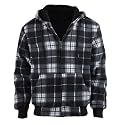TanBridge Sherpa Fleece Lined Hoodie Big and Tall Plaid Flannel Jacket Winter Coats for Men Zip Up Winter Warm Sweatshirts