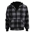 TanBridge Sherpa Fleece Lined Hoodie Big and Tall Plaid Flannel Jacket Winter Coats for Men Zip Up Winter Warm Sweatshirts