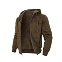 TanBridge Sherpa Fleece Lined Hoodie Big and Tall Plaid Flannel Jacket Winter Coats for Men Zip Up Winter Warm Sweatshirts