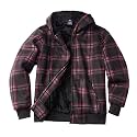 TanBridge Sherpa Fleece Lined Hoodie Big and Tall Plaid Flannel Jacket Winter Coats for Men Zip Up Winter Warm Sweatshirts