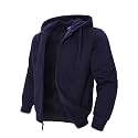 TanBridge Sherpa Fleece Lined Hoodie Big and Tall Plaid Flannel Jacket Winter Coats for Men Zip Up Winter Warm Sweatshirts