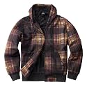 TanBridge Sherpa Fleece Lined Hoodie Big and Tall Plaid Flannel Jacket Winter Coats for Men Zip Up Winter Warm Sweatshirts