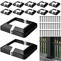 Tandefio 12 Pcs 4x4" Metal Post Skirt with Screw, Split Style Base Cover