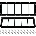 Tandefio 2 Pack 10'' X 29'' Black Basement Garage Door Flush Mount Shed Window with Tempered Glass Household Windows with Screws for Chicken Coop Sheds Barns Playhouse