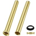 Tandefio 2 Pcs Flanged Sink Tailpiece 1-1/4" Od x 12", Brushed Gold