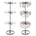 Tandefio 2 Pcs Rotating Bracelet Display Stand Jewelry Rack Metal Adjustable Display Holder with Hooks Organizer for Necklace(3 Tier)