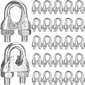 Tandefio 25 Pcs M12, 1/2" Wire Rope Clips U Bolt Saddle Clamp