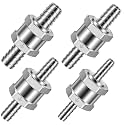 Tandefio 4 Pcs 1/4'' 5/16'' 3/8'' 1/2'' Fuel Non Return Inline One Way Check Valve for Fuel Line Oil Petrol Diesel Gasoline Water Aluminium Alloy Silver, 6 mm 8 mm 10 mm 12 mm
