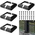 Tandefio 4 Pcs 4x4" Metal Post Skirt with Screw, Split Style Base Cover