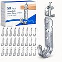 Tandefio 50 Pack Cable Support J Hook with Beam Clamp, 1-5/16 Inch