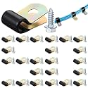Tandefio 50 Pcs 1/4" Stainless Steel Cable Clamp with Screw Rubber Coated