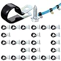 Tandefio 50 Pcs 3/4" Stainless Steel Cable Clamp with Screw Rubber Coated