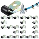 Tandefio 50 Pcs 3/8" Stainless Steel Cable Clamp with Screw Rubber Coated