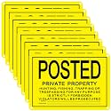 Tandefio 8 Pcs No Trespassing Signs Private Property-11.8×8 Inches Rust-Free Aluminum Signs-UV Printed, Reflective, Weatherproof for Outdoor,Indoor Use,Yellow