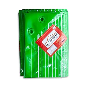 ecoraksha lining multilayer 100 gsm 6x6 ft waterproof heavy duty tirpal  reinforced eyelets uv protection for home farmtruck amp wood cover