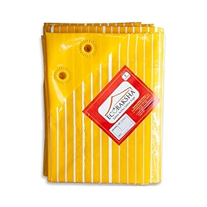 ecoraksha lining premium multilayer eco-friendly tarpaulin sheet - waterproof tirpal heavy duty 6 x 4 ft poly tadpatri - multipurpose 100 microns plastic cover tharpai thadika tarp yellow