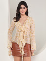 TANDUL Casual Printed Women Beige Top