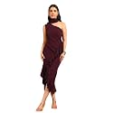Tandul Women39s Solid Purple Cotton Blend Dress