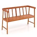 Tangkula Outdoor Eucalyptus Wood Bench, 2-Person Garden Bench with Backrest and Armrests, Garden Bench with Slatted Seat for Porch, Park, Backyard, 800 Lbs Max Load, 43” L x 18” W x 28” H, Natural