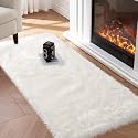 Tangsoo 2x4 White Small Faux Rur RugFluffy
