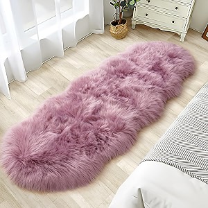Tangsoo 2x6 Light Purple Faux Fur RugSoft