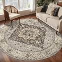 Tangsoo Washable Round Area Rugs 5ft Vintage