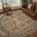 Tangsoo Washable Round Area Rugs 5ft Vintage