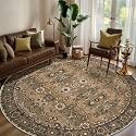 Tangsoo Washable Round Area Rugs 6ft Vintage