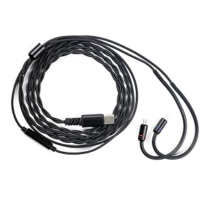 tangzu wan39er sg 2 replacement cable for in ear monitor with microphone 078mm 2pin connection type c termination plug single button media control premium braided structure black type c