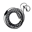 Tangzu Wan'er SG 2 Replacement Cable for In Ear Monitor with Microphone, 0.78mm 2Pin Connection, 3.5mm Termination Plug, Single Button Media Control, Premium Braided Structure (Black 3.5mm)