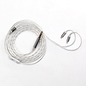 tangzu wan39er sg 2 replacement cable for in ear monitor with microphone 078mm 2pin connection 35mm termination plug single button media control premium braided structure silver 35mm